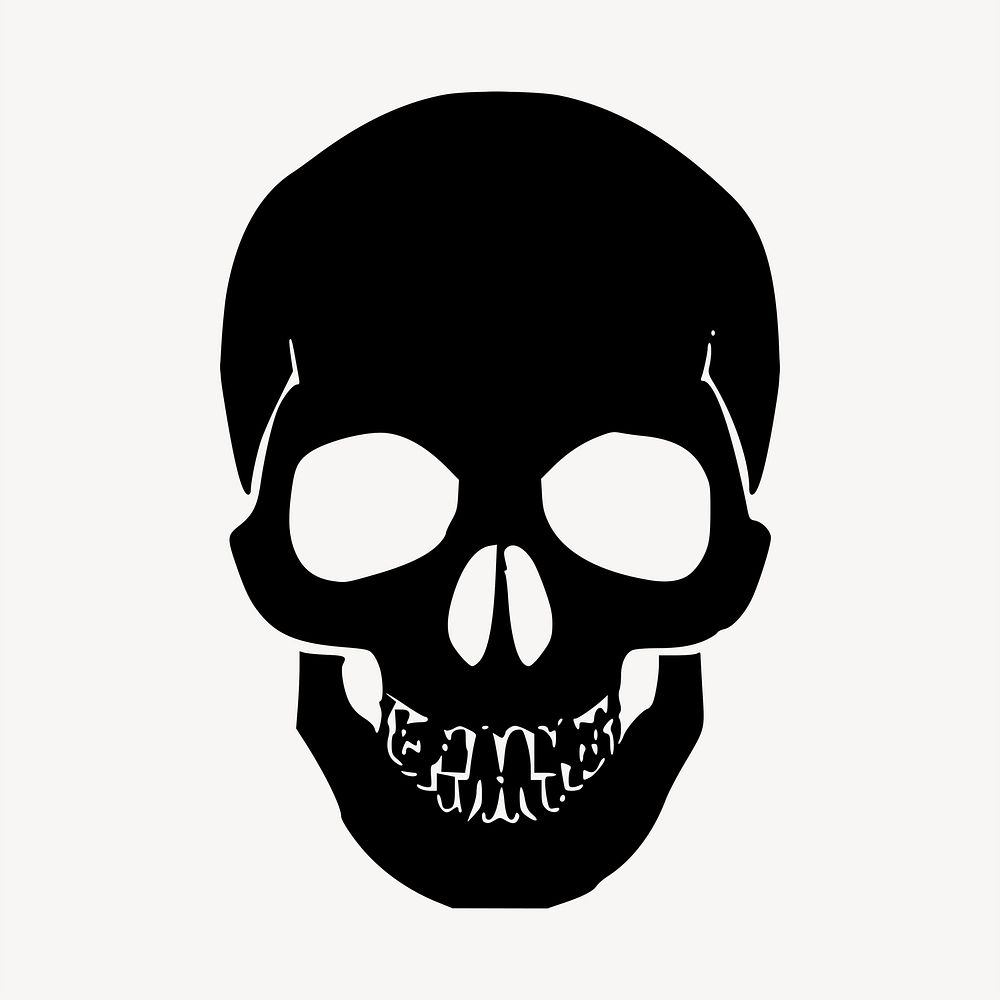Human skull sticker, Halloween illustration psd. Free public domain CC0 image.