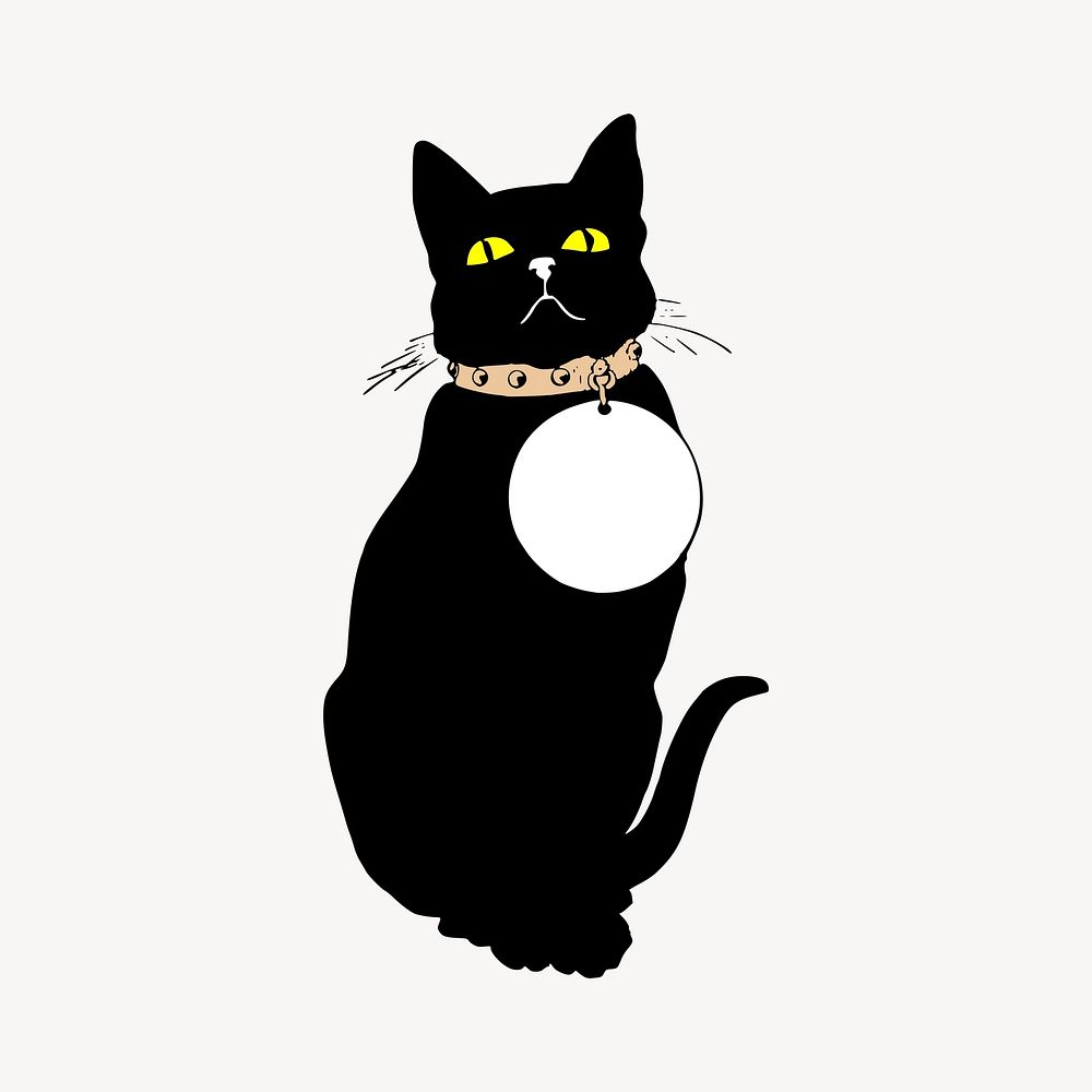 Black cat clipart, animal illustration. Free public domain CC0 image.