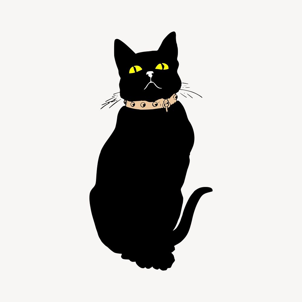 Black cat stickers, cat sticker, original art cat sticker, folk