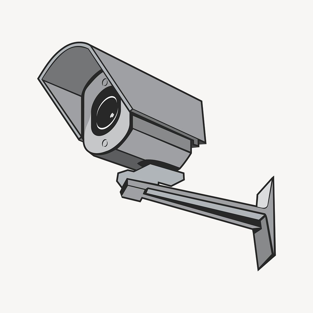 CCTV camera clipart, security object illustration. Free public domain CC0 image.