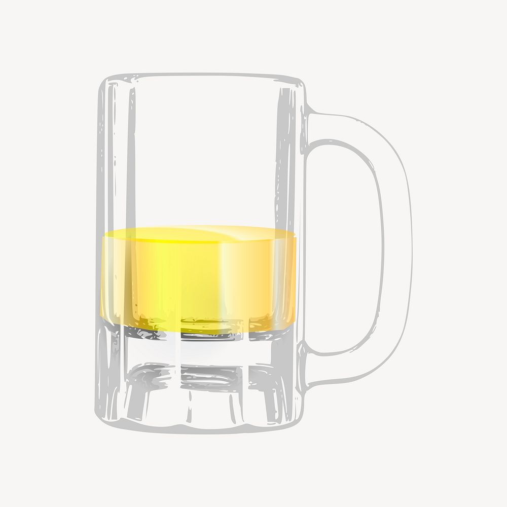 Beer glass clipart, alcoholic drink illustration vector. Free public domain CC0 image.