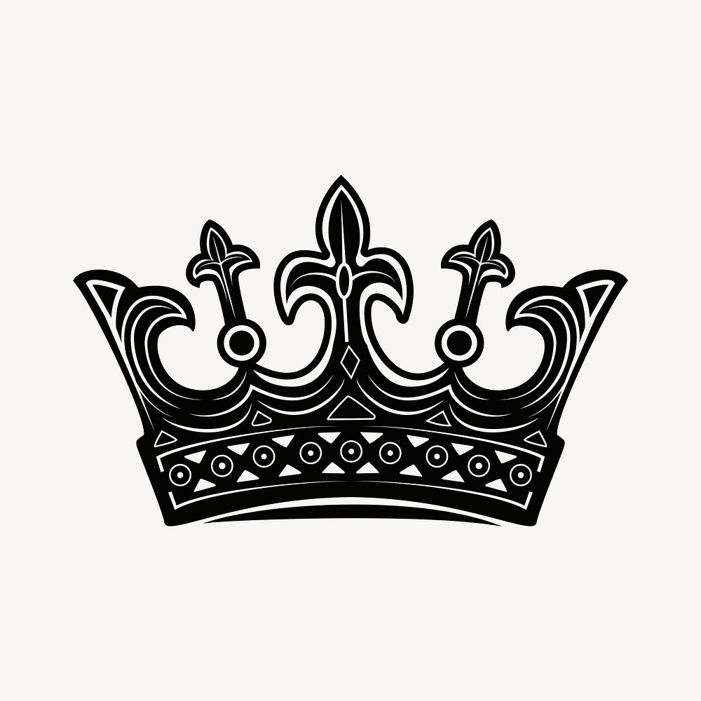 Royal crown sticker, object illustration psd. Free public domain CC0 image.