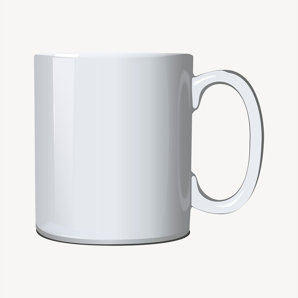 White mug sticker, object illustration psd. Free public domain CC0 image.