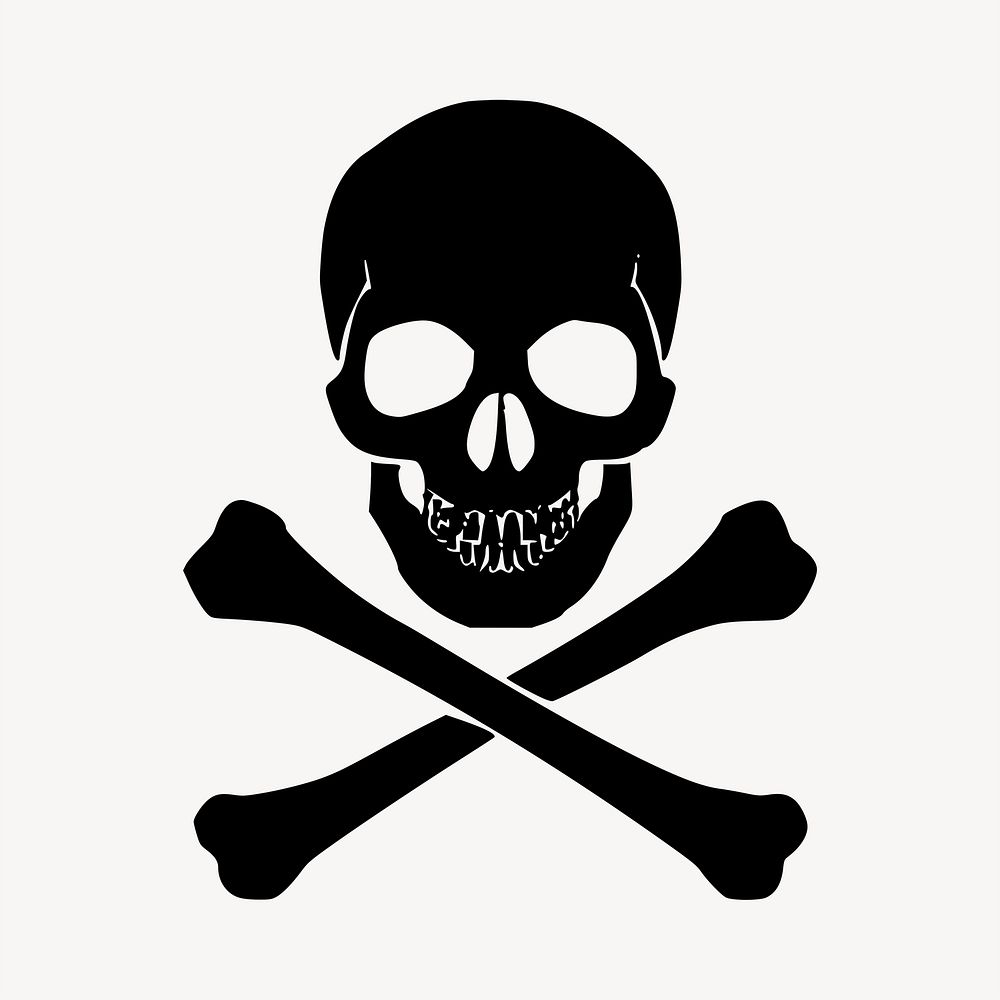 Pirate skull sticker, Halloween illustration psd. Free public domain CC0 image.