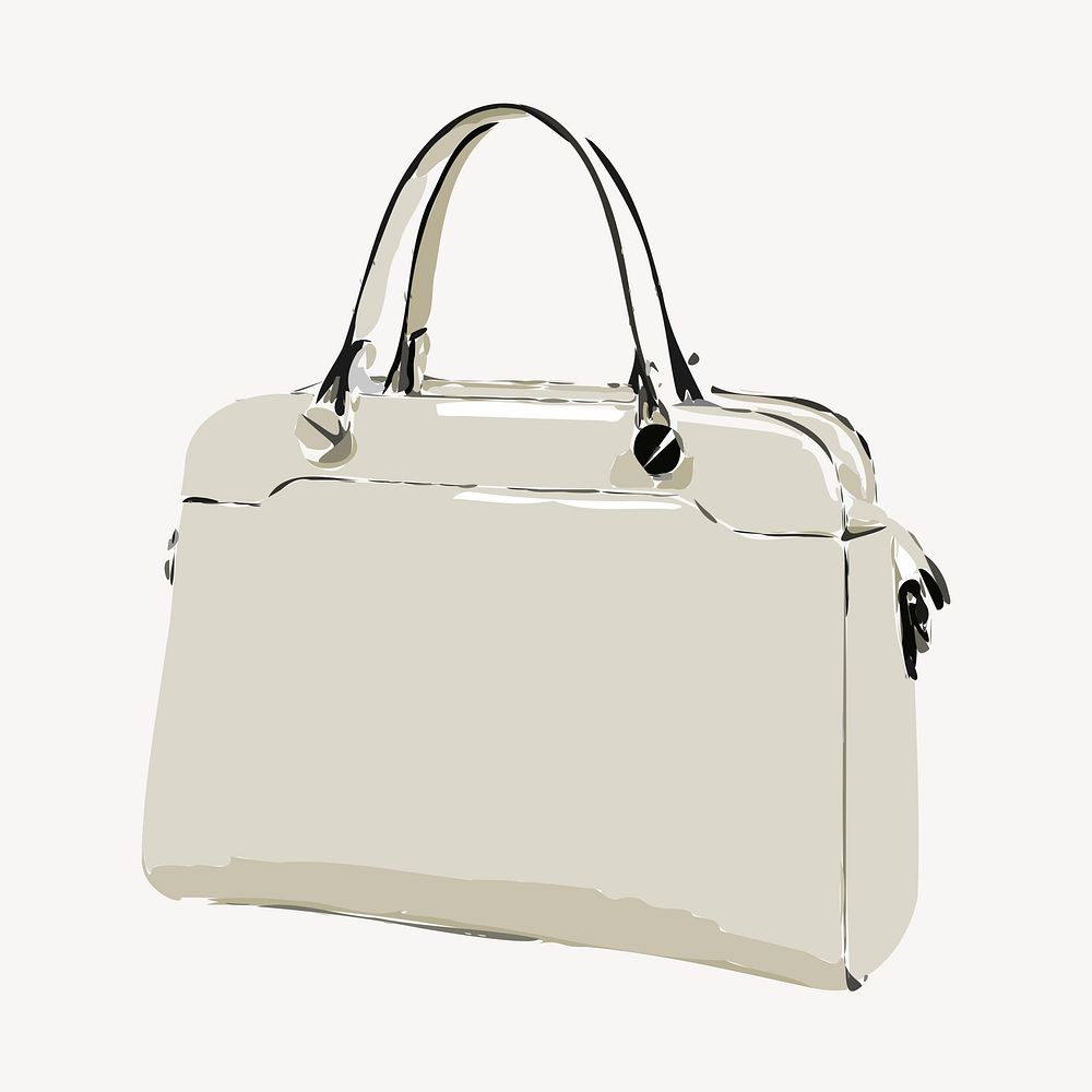 Leather handbag clipart, fashion accessory, watercolor illustration vector. Free public domain CC0 image.
