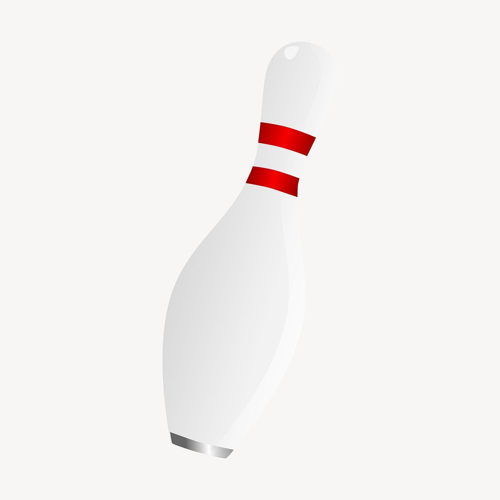 Bowling pin clipart, entertainment illustration vector. Free public domain CC0 image.
