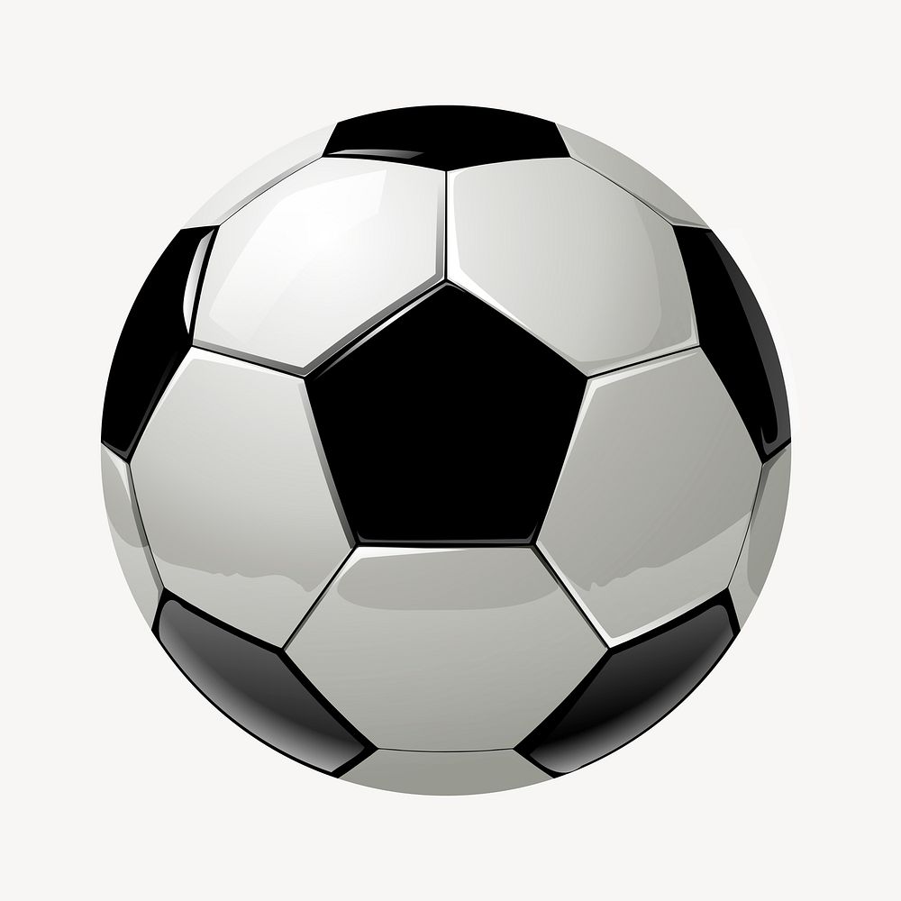 Soccer ball clipart, sport equipment illustration vector. Free public domain CC0 image.
