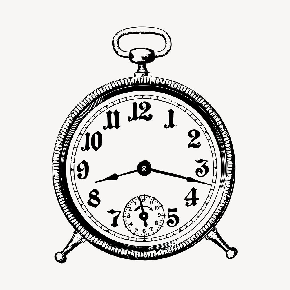 Alarm clock clipart, object illustration vector. Free public domain CC0 image.