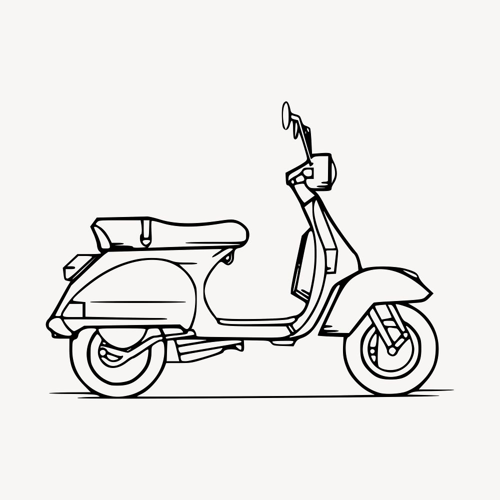 Scooter motorcycle sticker, vehicle illustration psd. Free public domain CC0 image.