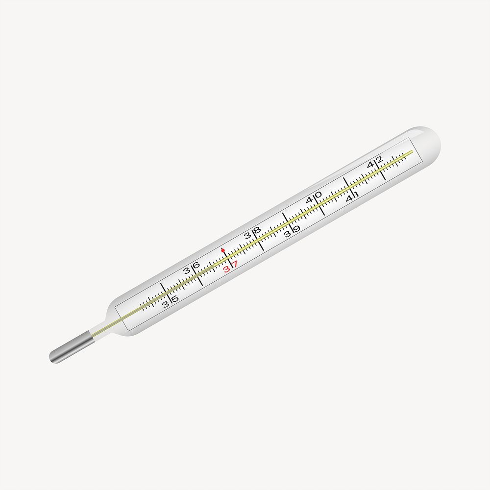 Thermometer clipart, object illustration. Free public domain CC0 image.