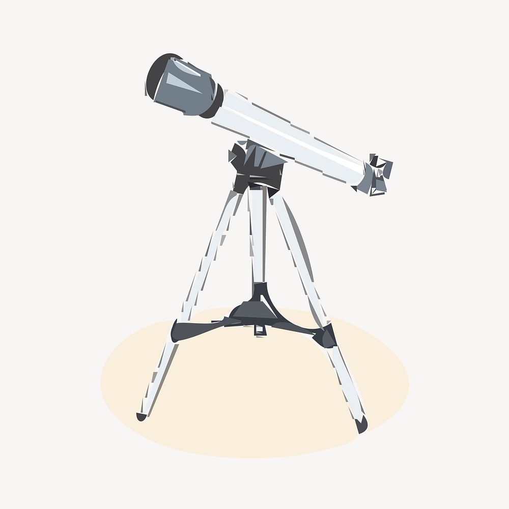 Telescope sticker, object illustration psd. Free public domain CC0 image.