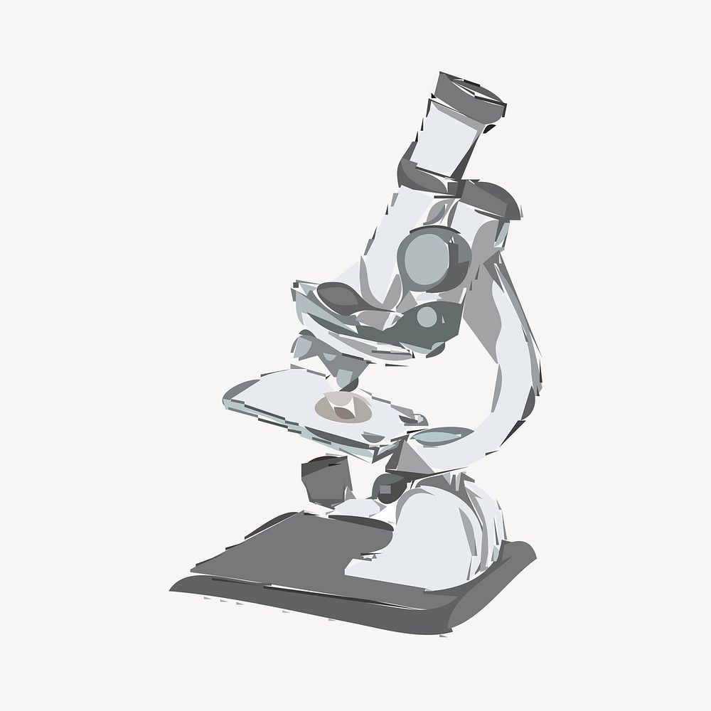 Microscope clipart, science equipment illustration. Free public domain CC0 image.