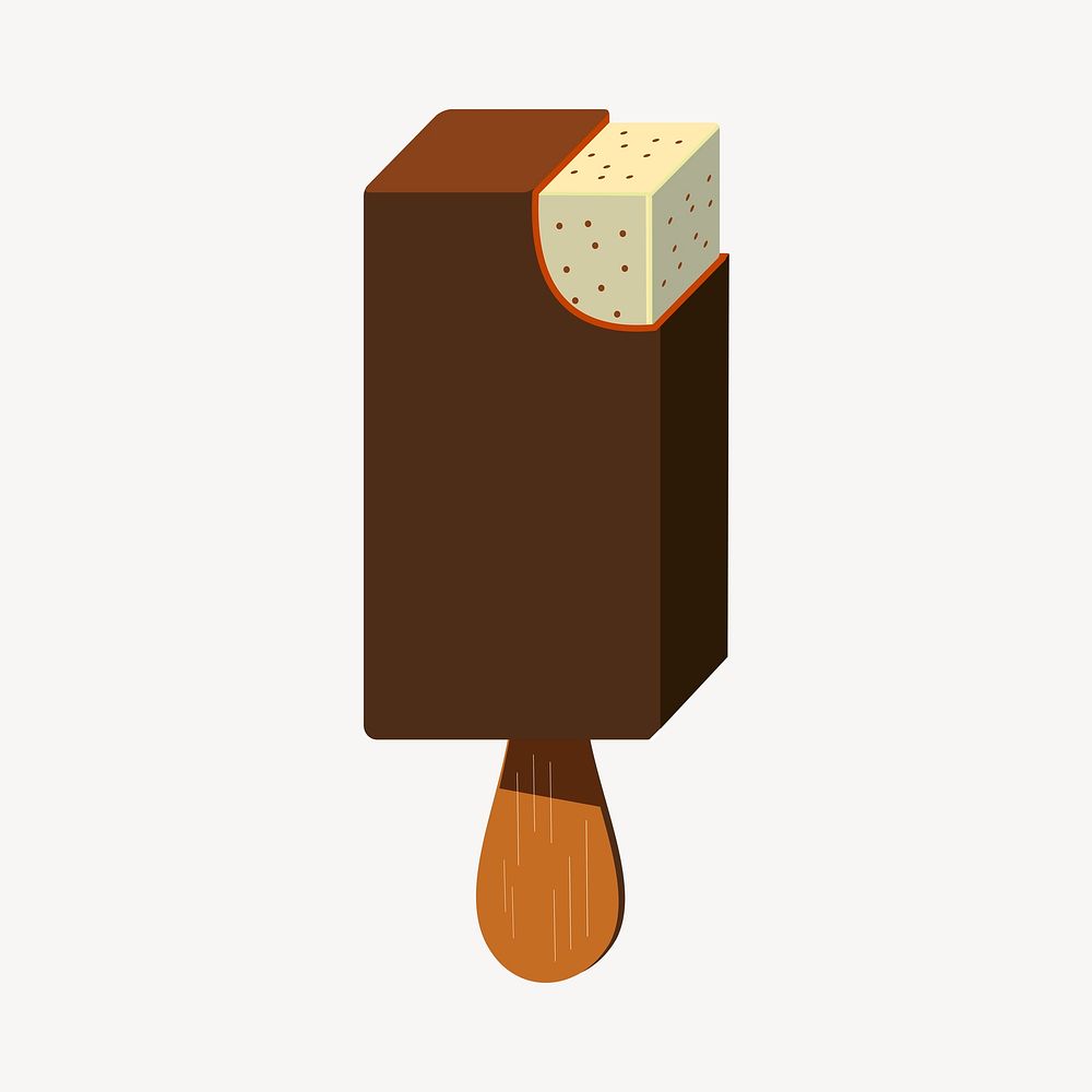 Ice-cream bar sticker, dessert illustration psd. Free public domain CC0 image.