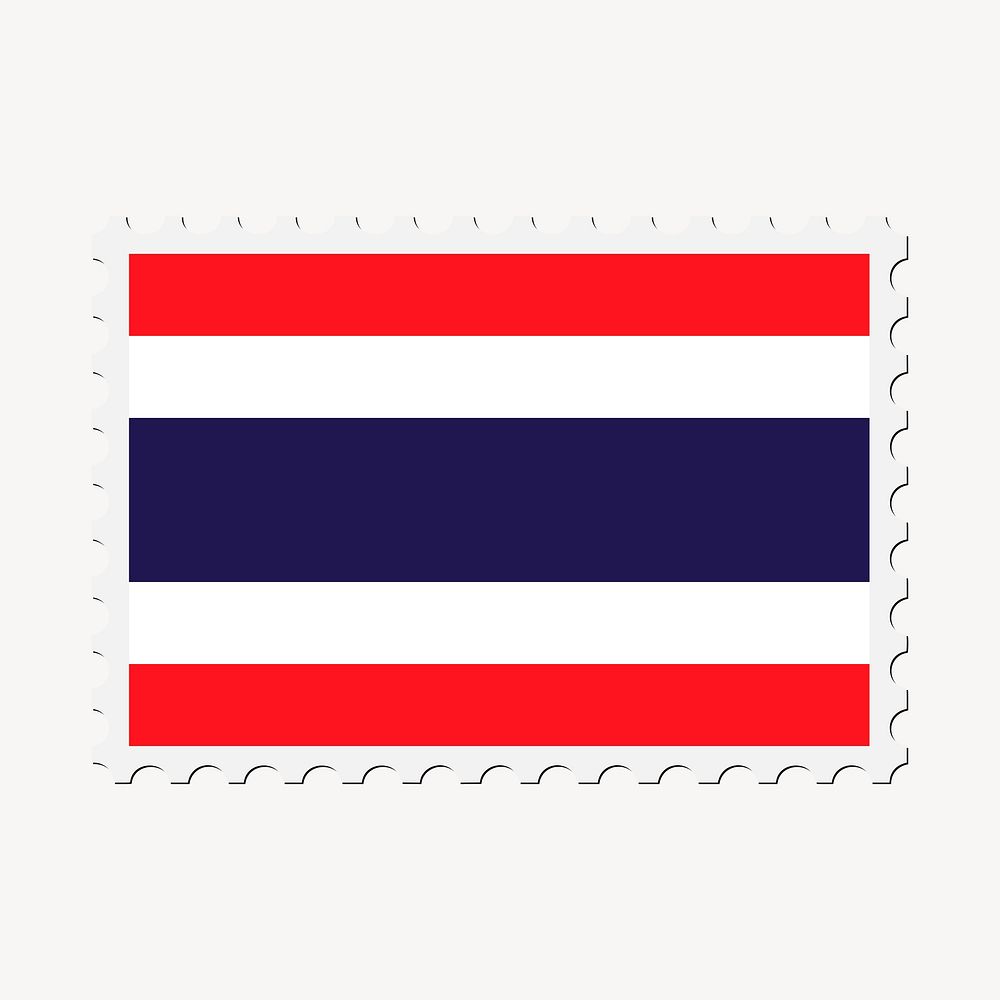 Thai flag stamp clipart, national symbol illustration vector. Free public domain CC0 image.