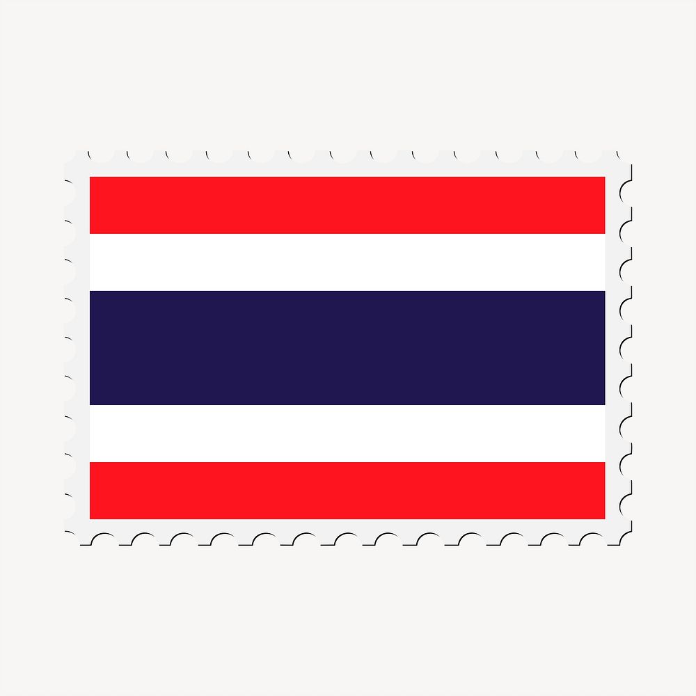 Thai flag stamp clipart, national symbol illustration. Free public domain CC0 image.