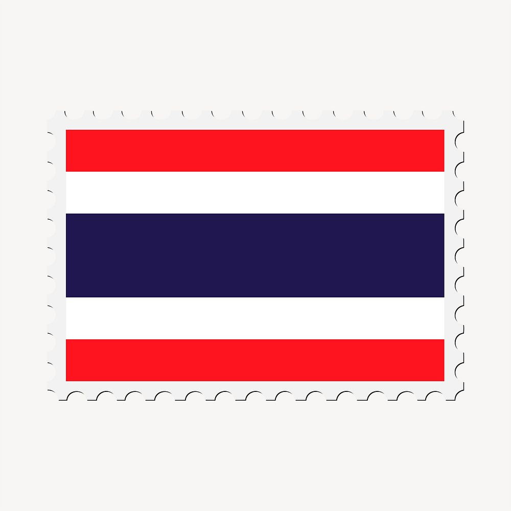 Thai flag stamp sticker, national symbol illustration psd. Free public domain CC0 image.