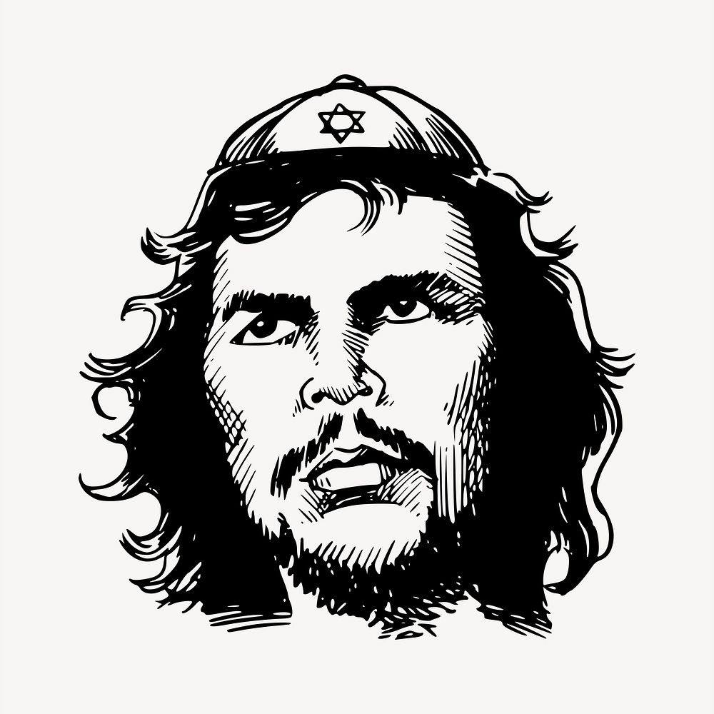 Che Guevara drawing, famous person portrait illustration. Free public domain CC0 image.