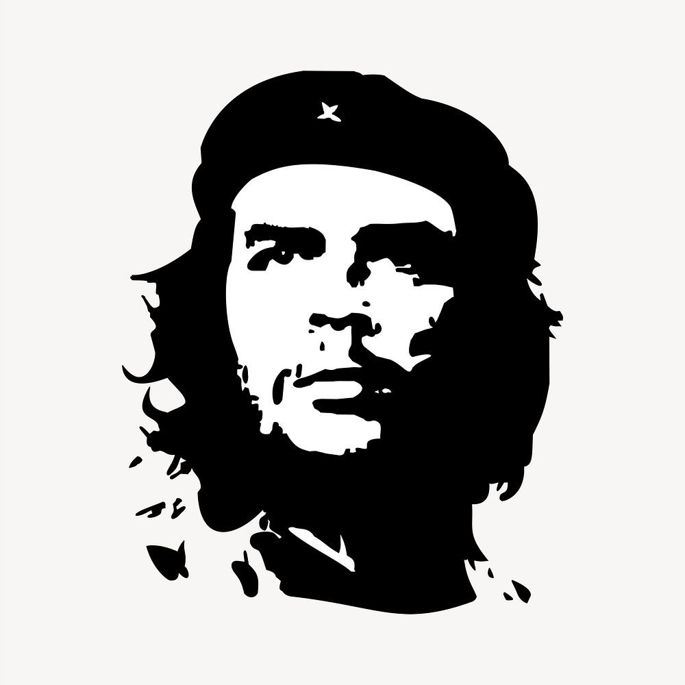 Che Guevara drawing, famous person portrait illustration. Free public domain CC0 image.