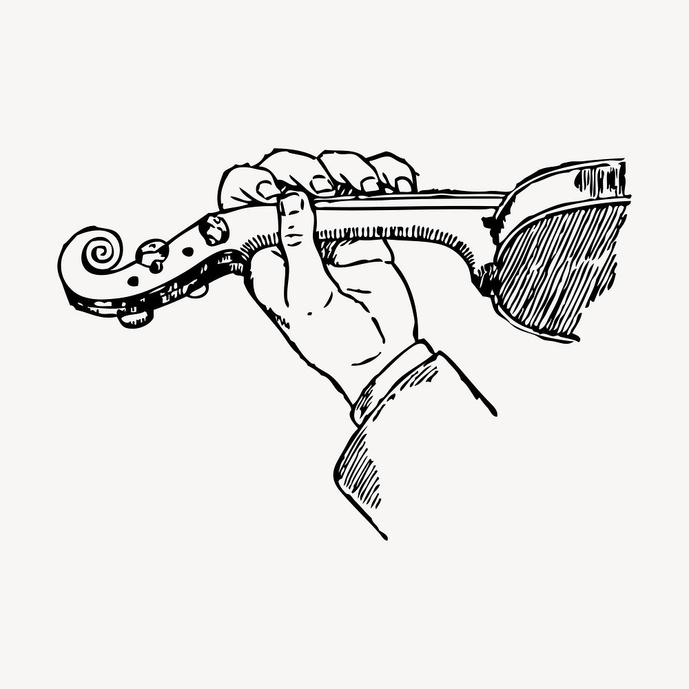 Violin fingering position clipart, vintage music illustration vector. Free public domain CC0 image.