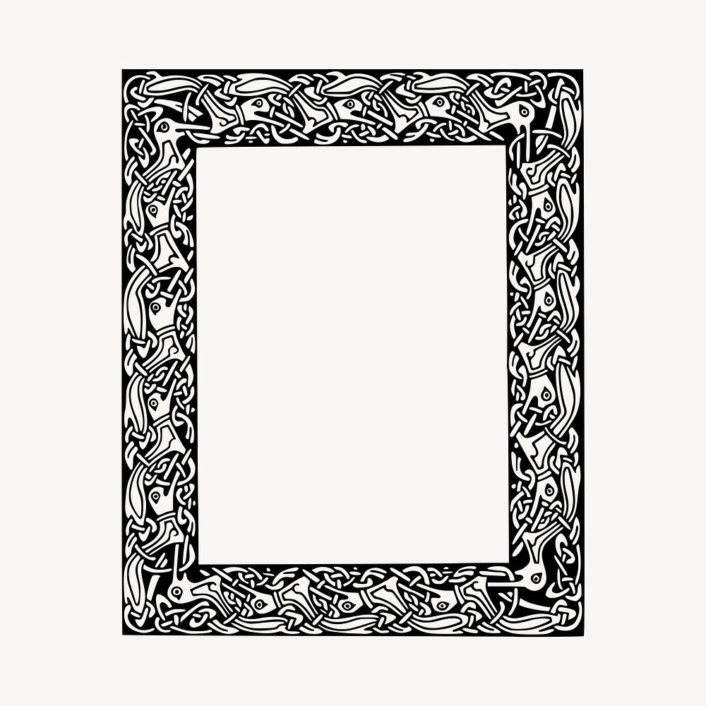 Ornate frame clipart, vintage illustration vector. Free public domain CC0 image.