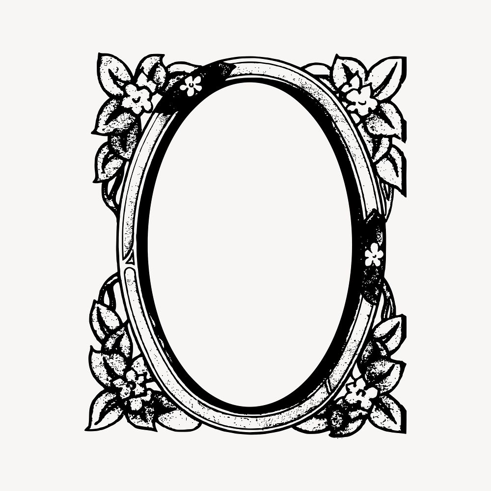 Mirror frame clipart, vintage illustration vector. Free public domain CC0 image.