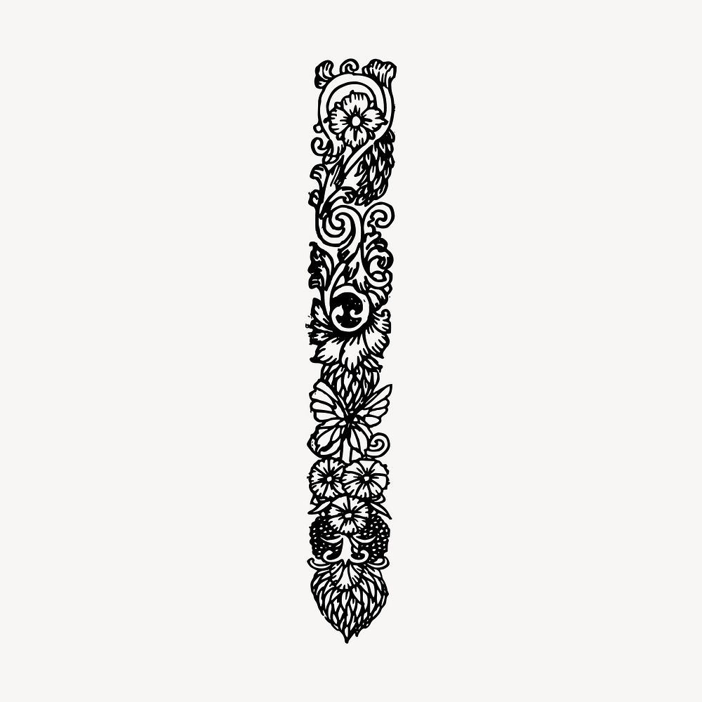 Ornamental divider clipart, vintage illustration vector. Free public domain CC0 image.