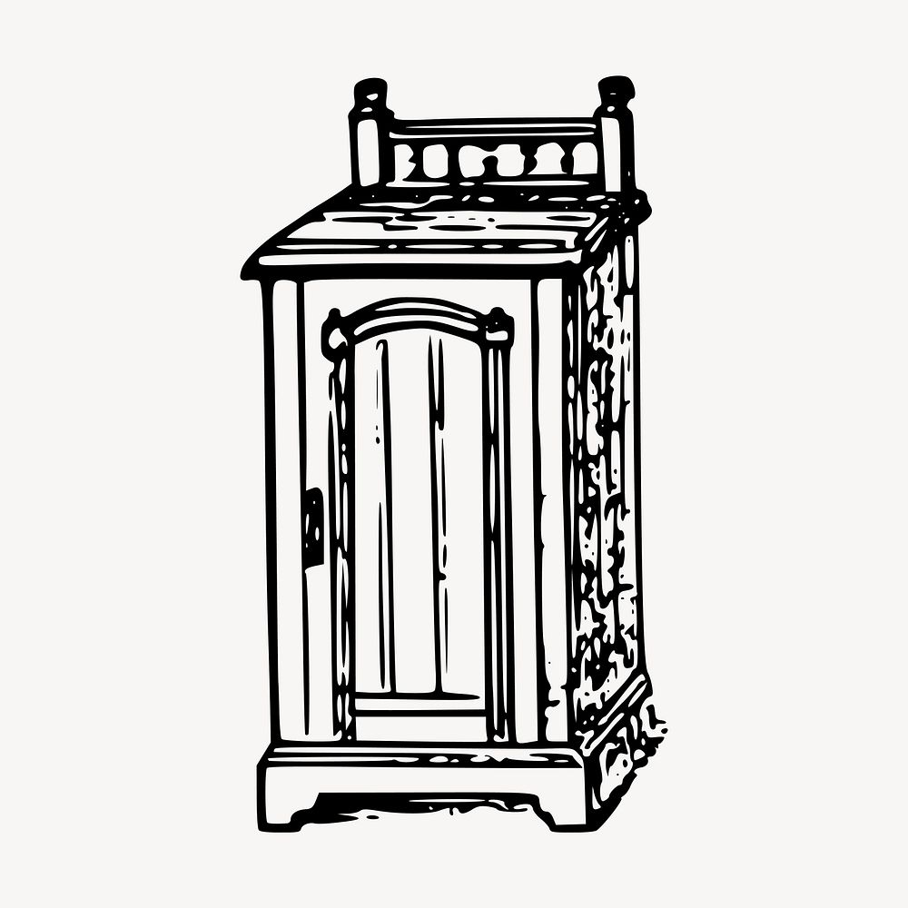 Wooden podium clipart, vintage furniture illustration vector. Free public domain CC0 image.