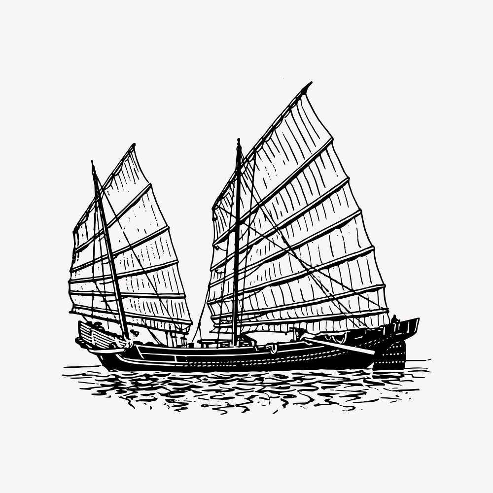 Ship clipart, vintage adventure illustration vector. Free public domain CC0 image.