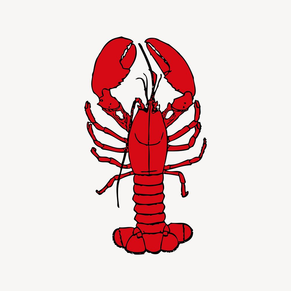 Lobster clipart, seafood illustration vector. Free public domain CC0 image.