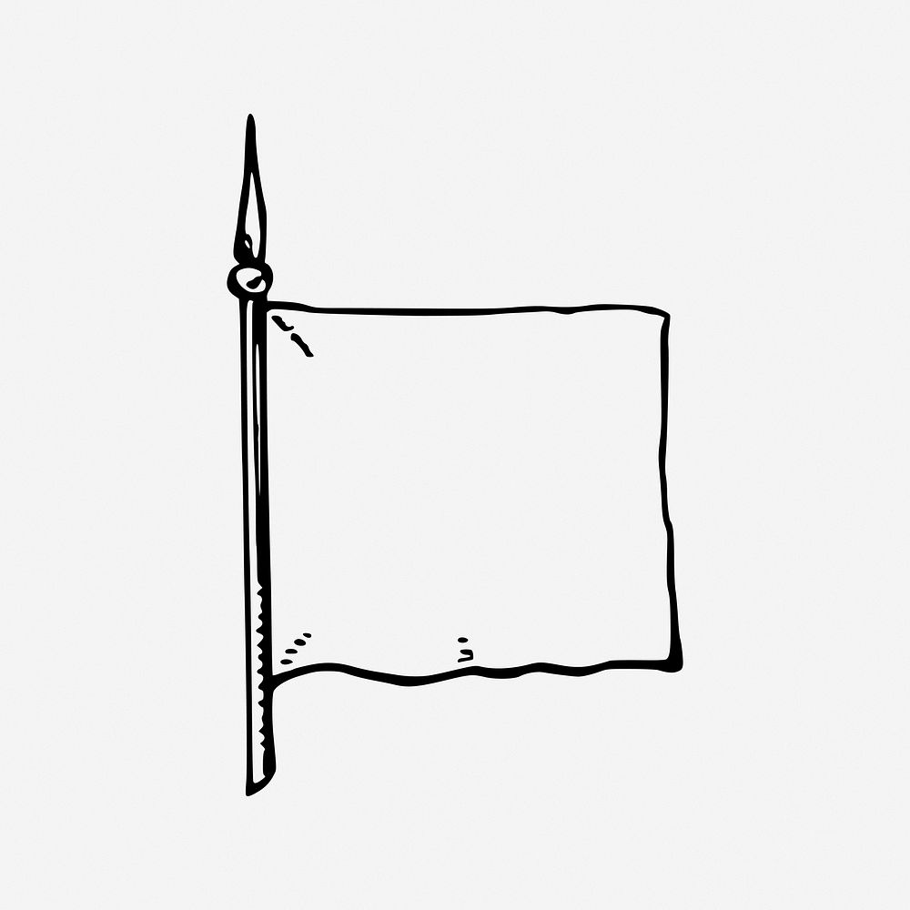 Blank flag, illustration clipart. Free public domain CC0 image.