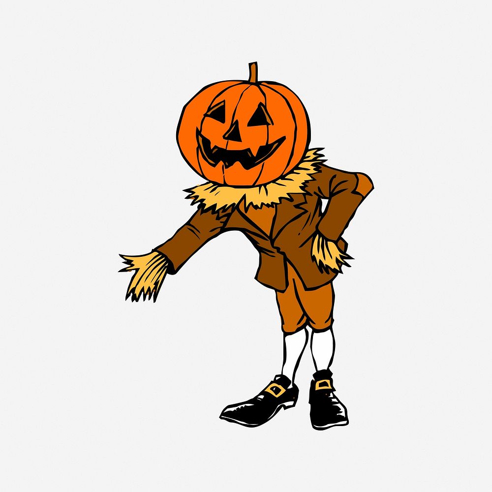 Halloween pumpkin man, cartoon illustration. Free Photo rawpixel