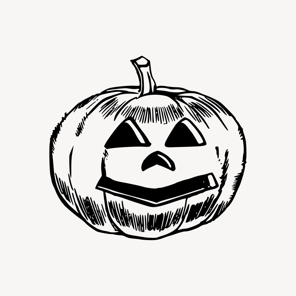 Halloween pumpkin clipart, jack o' lantern illustration vector. Free public domain CC0 image.