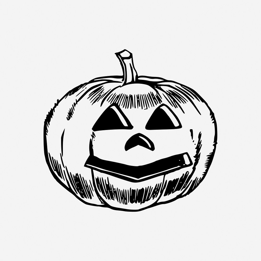 Halloween pumpkin, jack o' lantern illustration. Free public domain CC0 image.