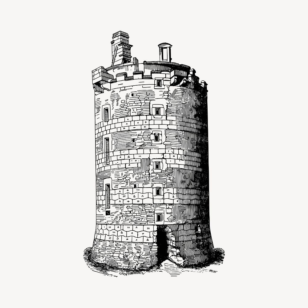 Fort tower illustration clipart vector. Free public domain CC0 image