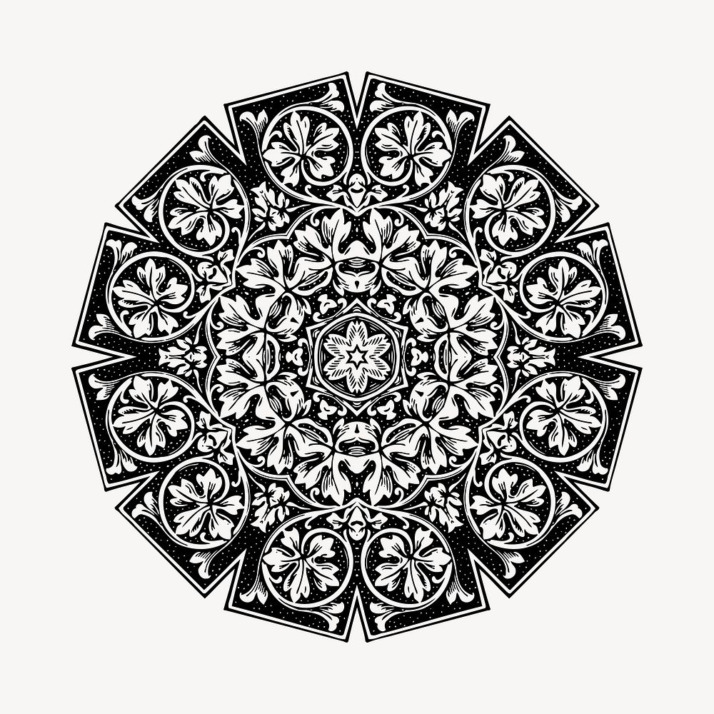 Decorative mandala decoration illustration clipart vector. Free public domain CC0 image