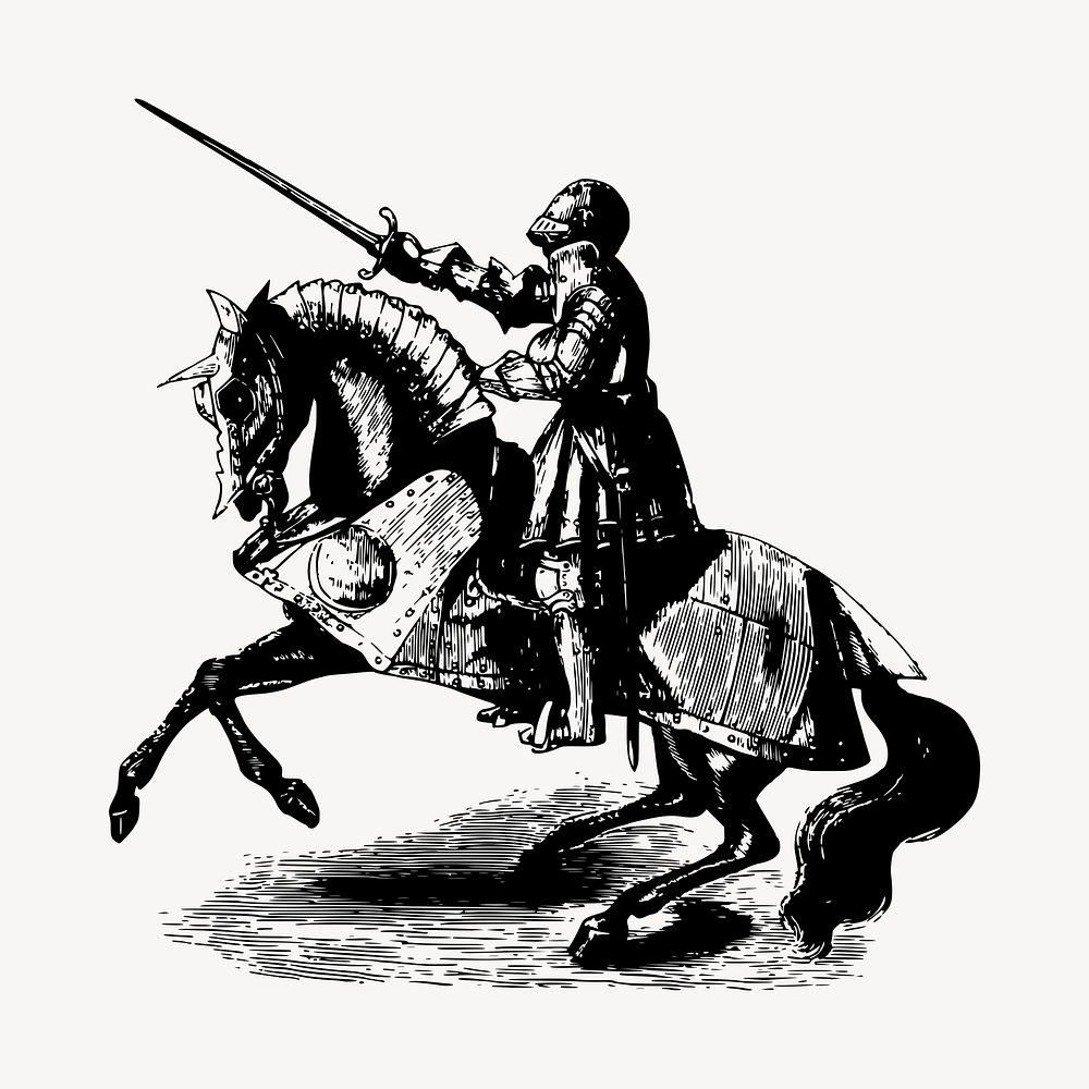 Knight illustration clipart vector. Free public domain CC0 image