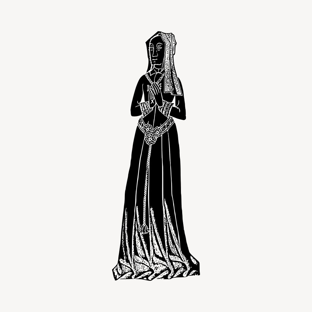 Religious woman illustration clipart vector. Free public domain CC0 image