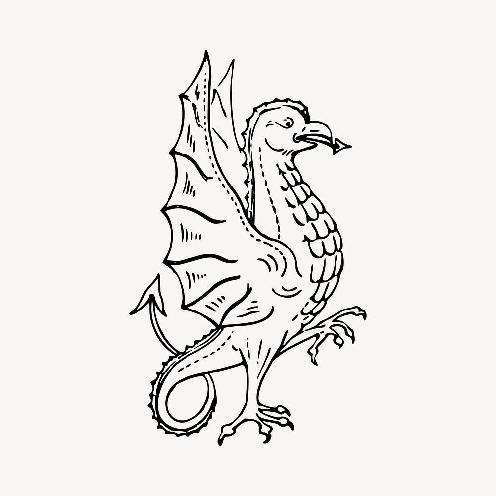 Griffin illustration clipart vector. Free public domain CC0 image