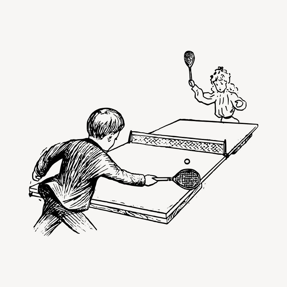 Ping pong game illustration clipart vector. Free public domain CC0 image