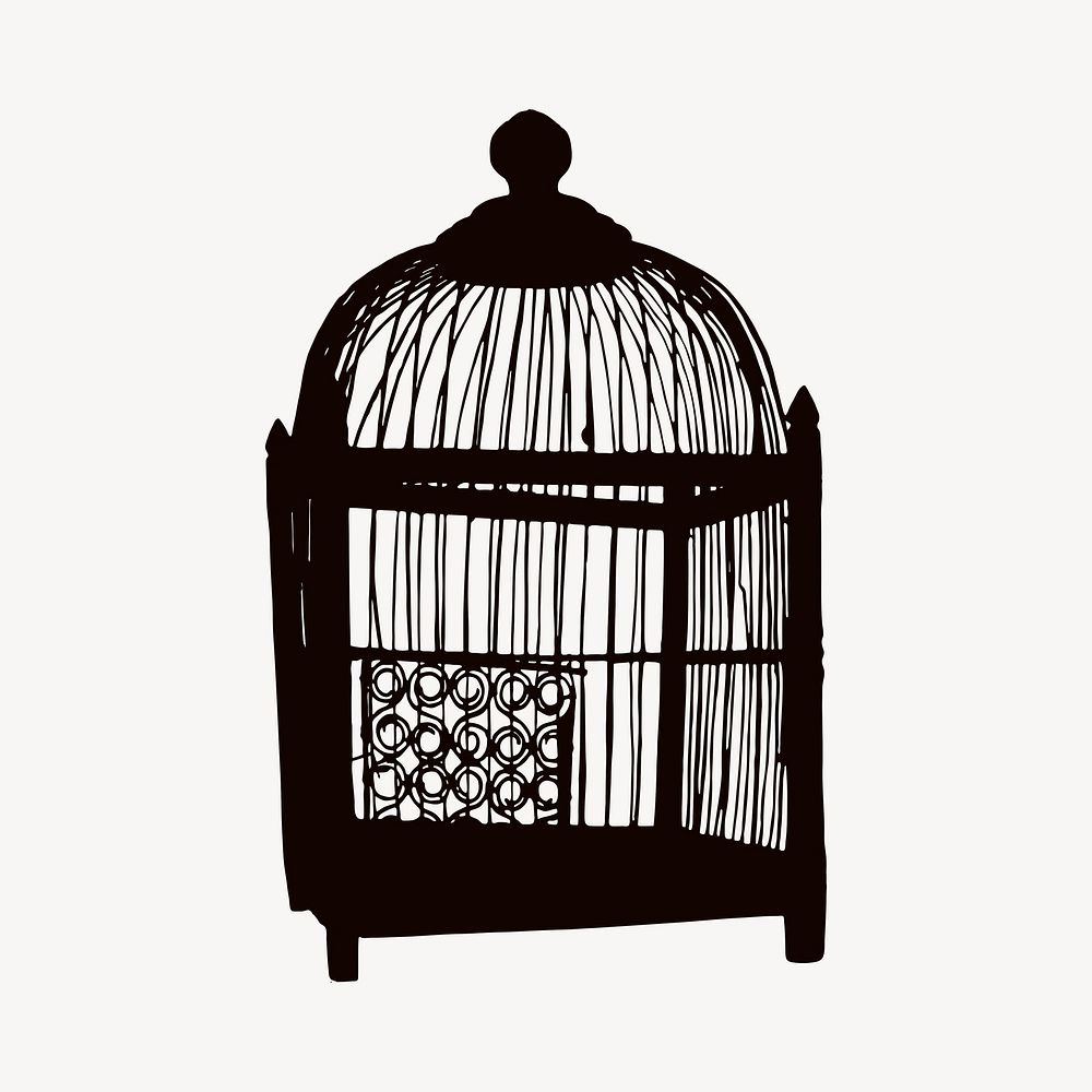 Vintage birdcage object illustration clipart vector. Free public domain CC0 image