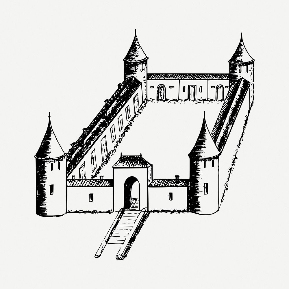 Castle fort clipart illustration psd. Free public domain CC0 image