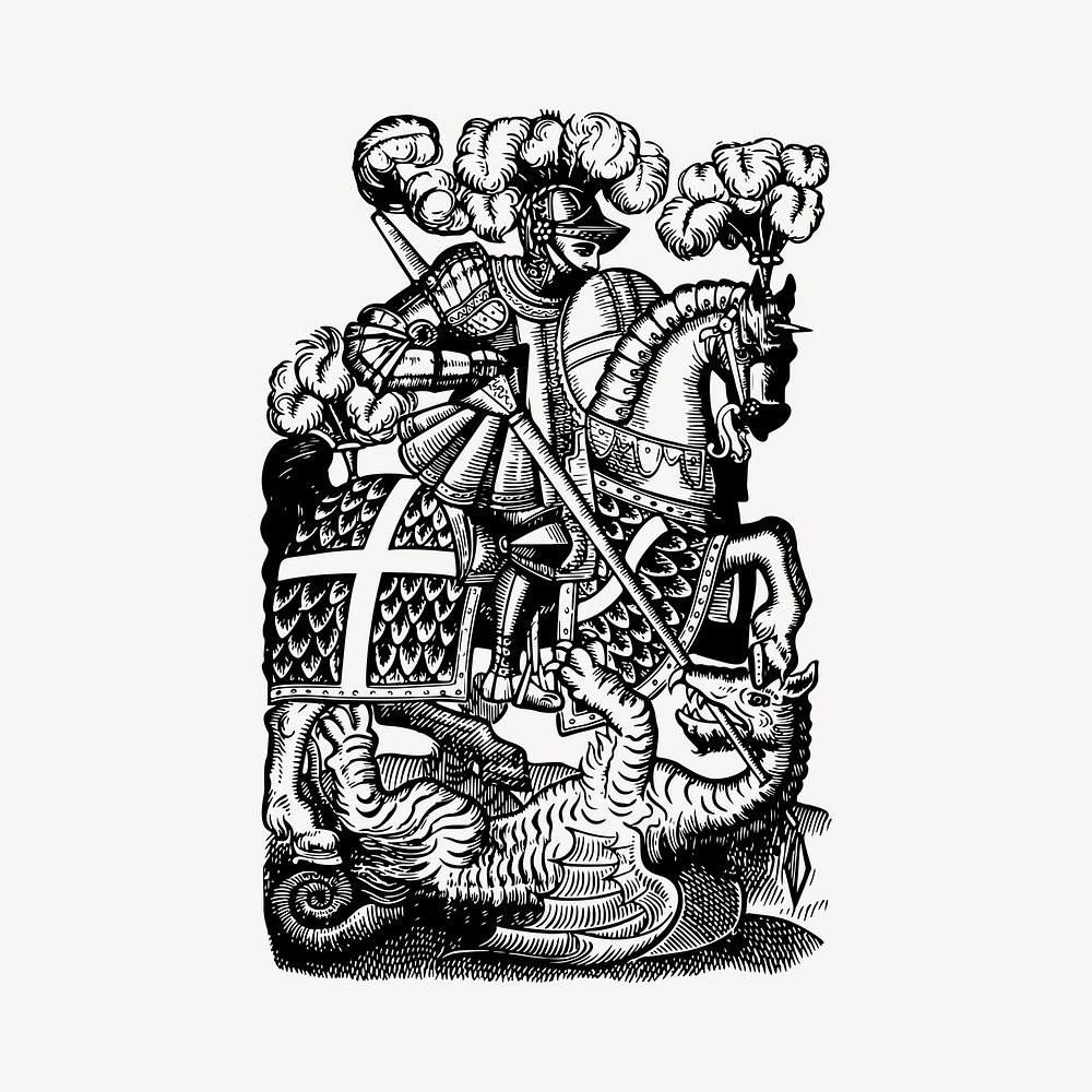 Knight illustration clipart vector. Free public domain CC0 image