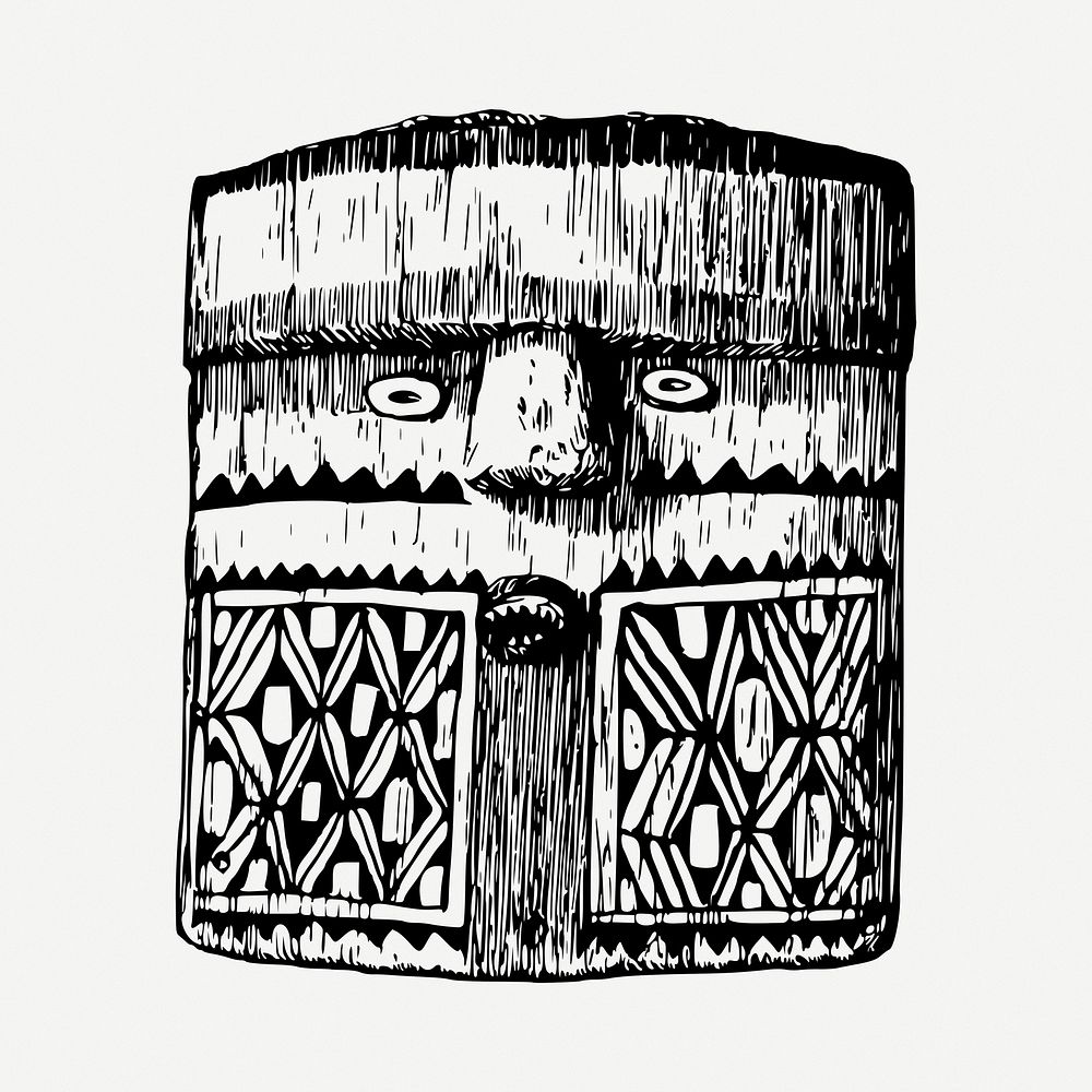 Ethnic mask clipart illustration psd. Free public domain CC0 image