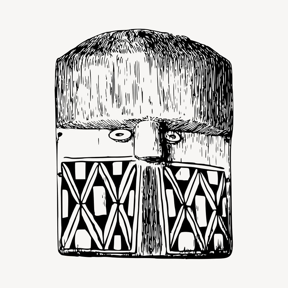 Ethnic mask illustration clipart vector. Free public domain CC0 image