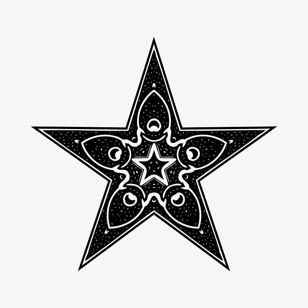 Star decoration illustration clipart vector. Free public domain CC0 image