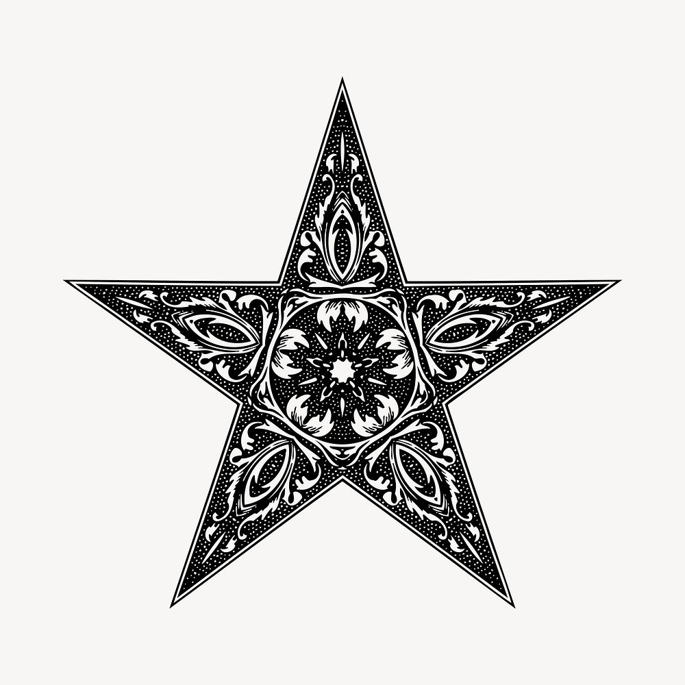 Star decoration illustration clipart vector. Free public domain CC0 image