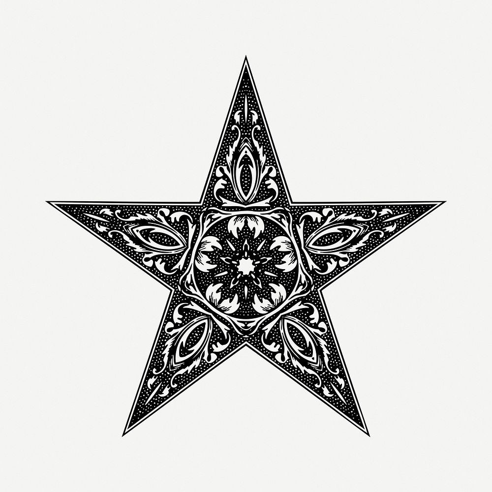 Star decoration clipart illustration psd. Free public domain CC0 image