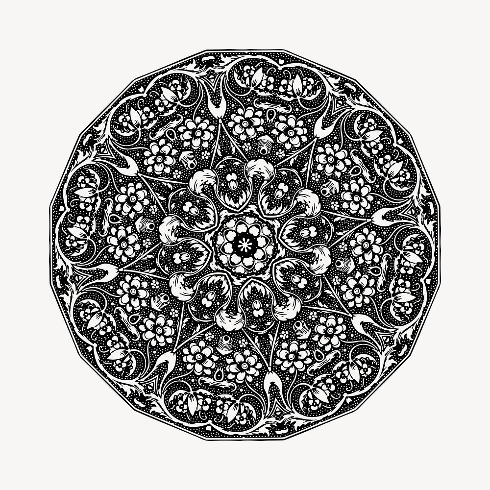 Decorative mandala decoration illustration clipart vector. Free public domain CC0 image