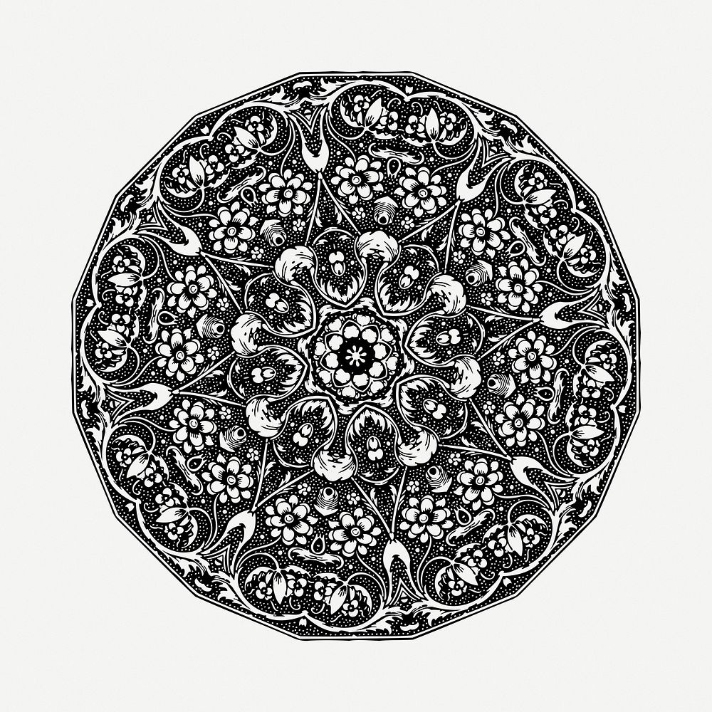 Decorative mandala decoration clipart illustration psd. Free public domain CC0 image