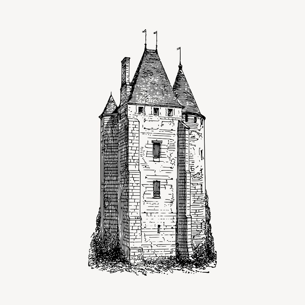 Fort tower illustration clipart vector. Free public domain CC0 image
